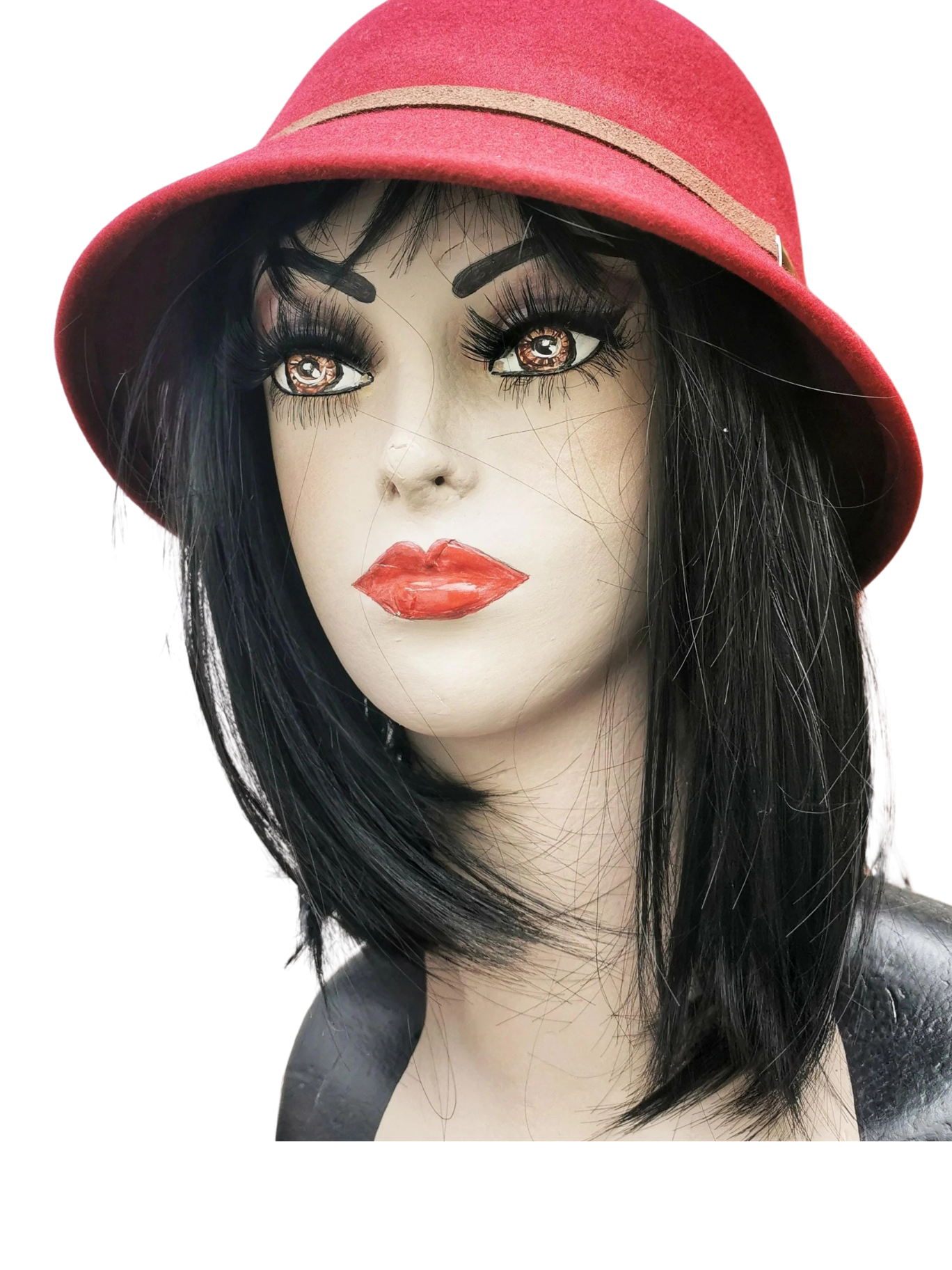 Vintage-Inspired 100% Wool Cloche Hat - Maroon or Black, Adjustable Fit Christmas gift