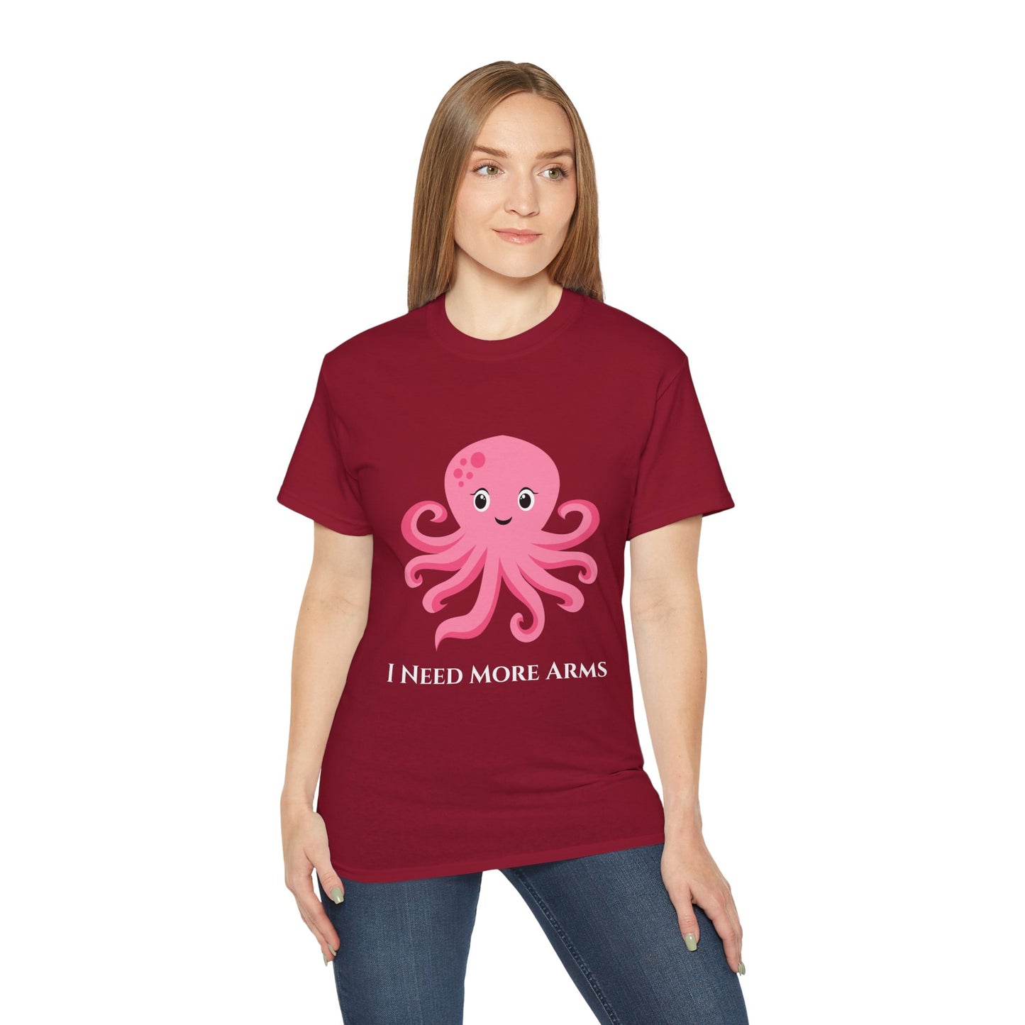Cute Pink Octopus Graphic Tee — Kids' Playful Sea Creature Shirt Women