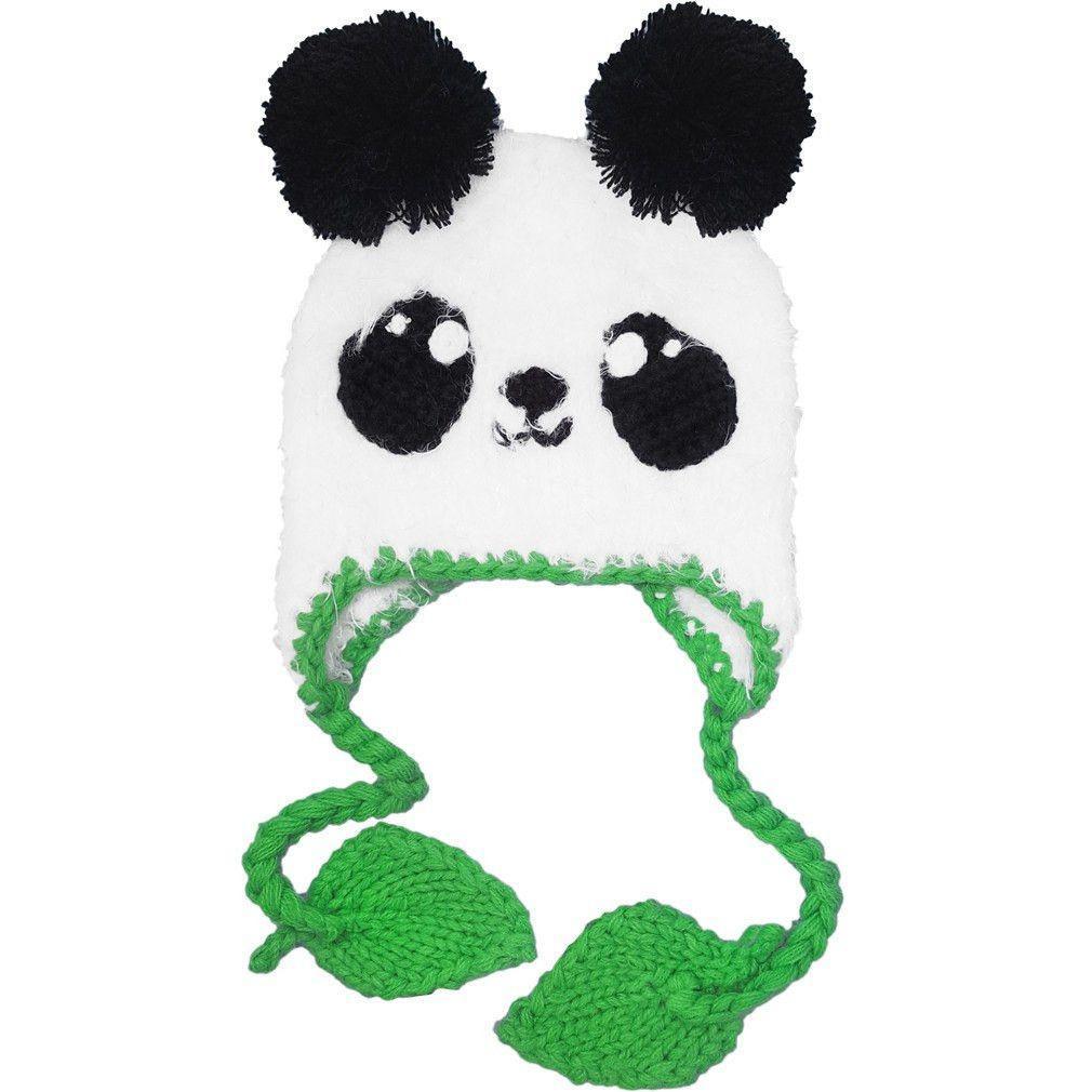 Hand-Knitted Panda Earflap Beanie Hat
