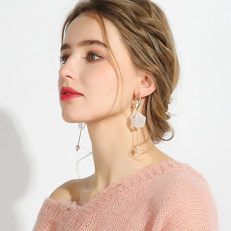 Ballet Earrings Gold Finish Imitation Pearls Dancing Ballerinas