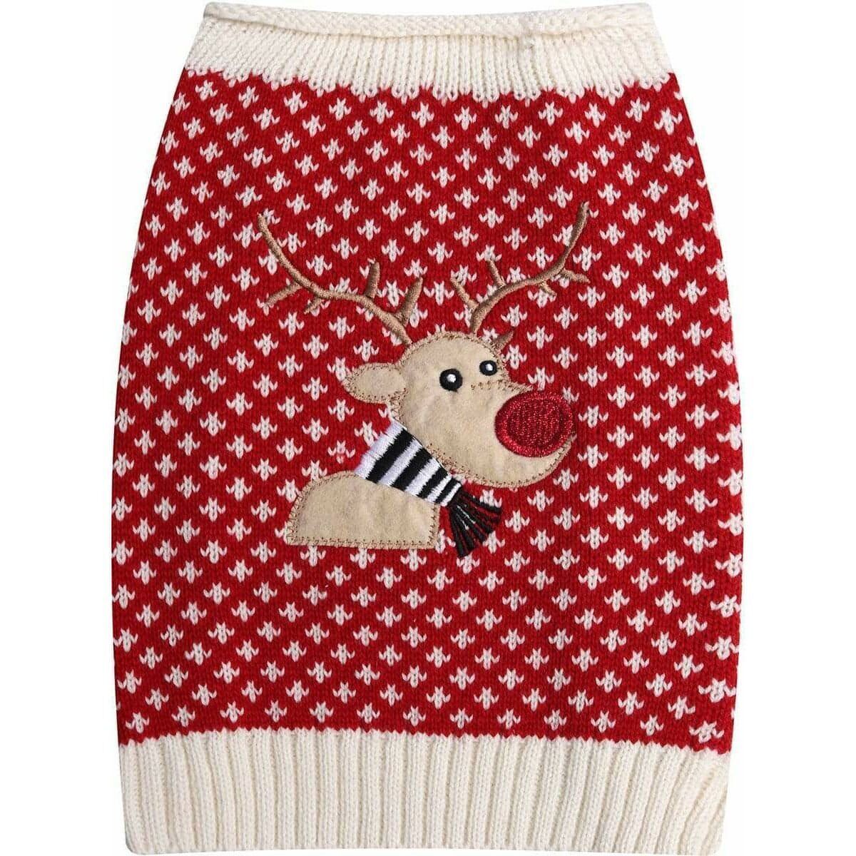 Red Reindeer Christmas Jumper for Small Dogs