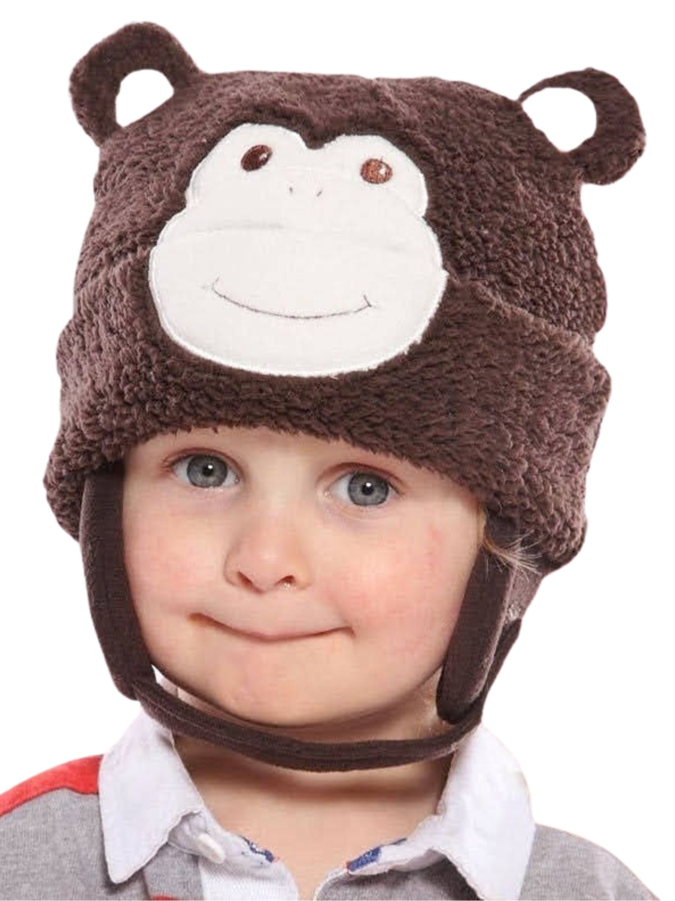 Babies' Soft Monkey Hat Brown Cute