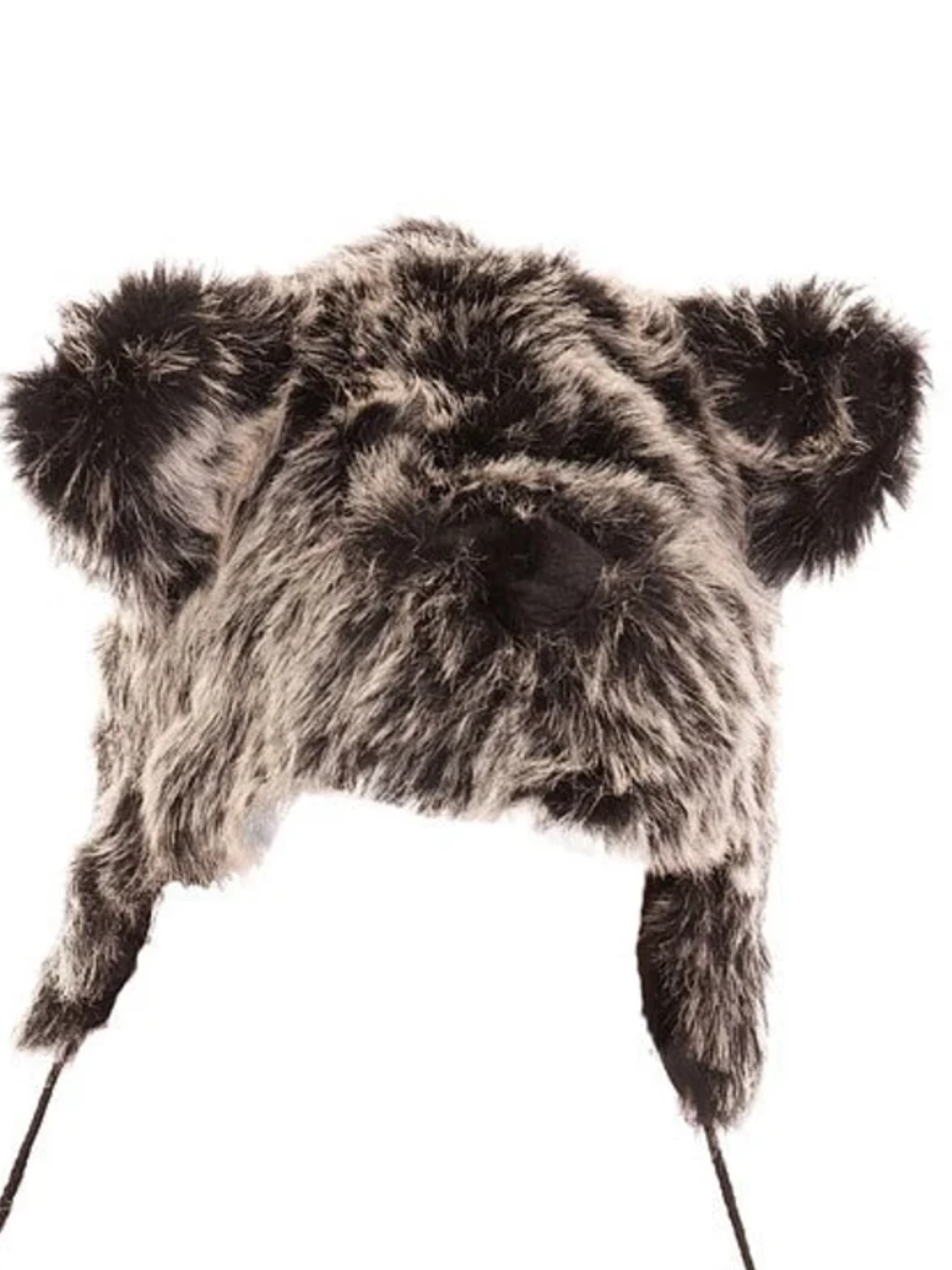 Furry Bear Hat With Pom-Poms Adults' Women Men Ladies Unisex Funny Winter