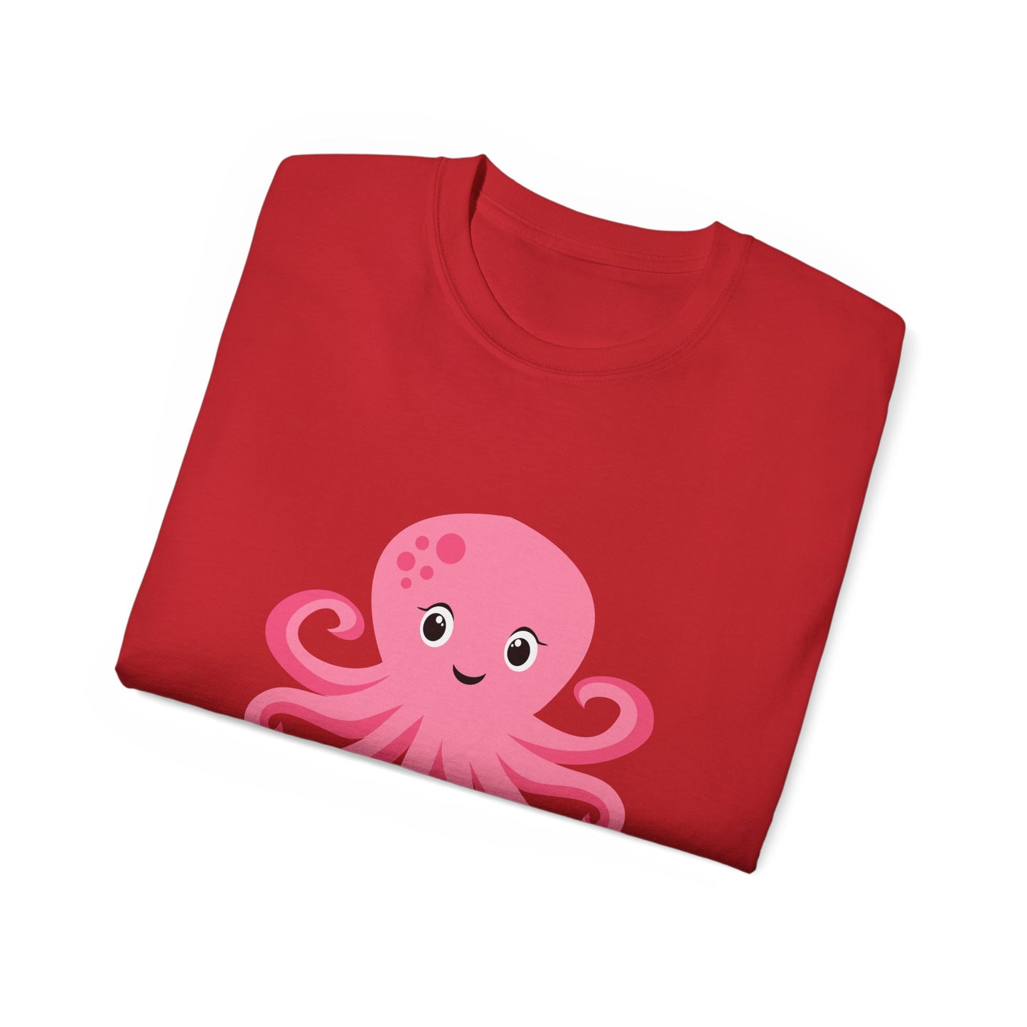 Cute Pink Octopus Graphic Tee — Kids' Playful Sea Creature Shirt Women