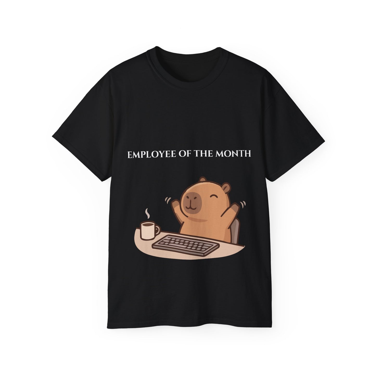 Employee of the Month Tee — Cute Bear Desk Graphic Women T-shirt Office Humor