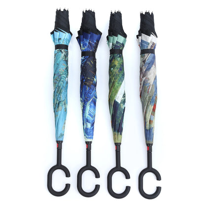 Vincent van Gogh Impressionist Garden Upside Down Umbrella