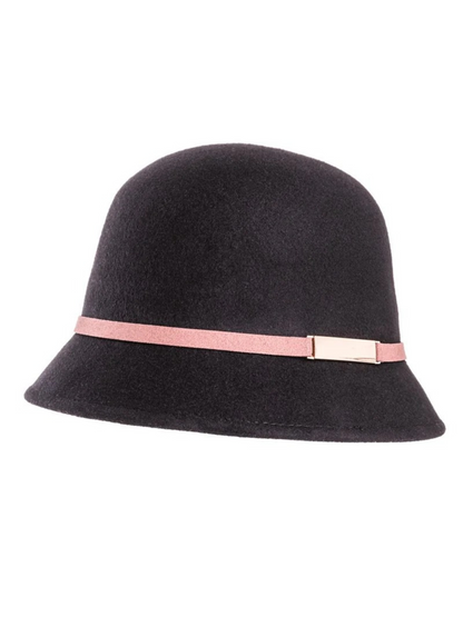 Vintage-Inspired 100% Wool Cloche Hat - Maroon or Black, Adjustable Fit Christmas gift