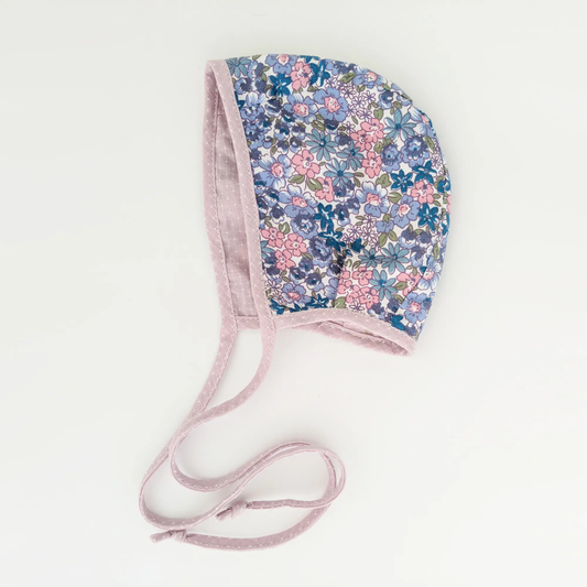 Reversible Coastal Blooms Danish Bonnet Pink Blue