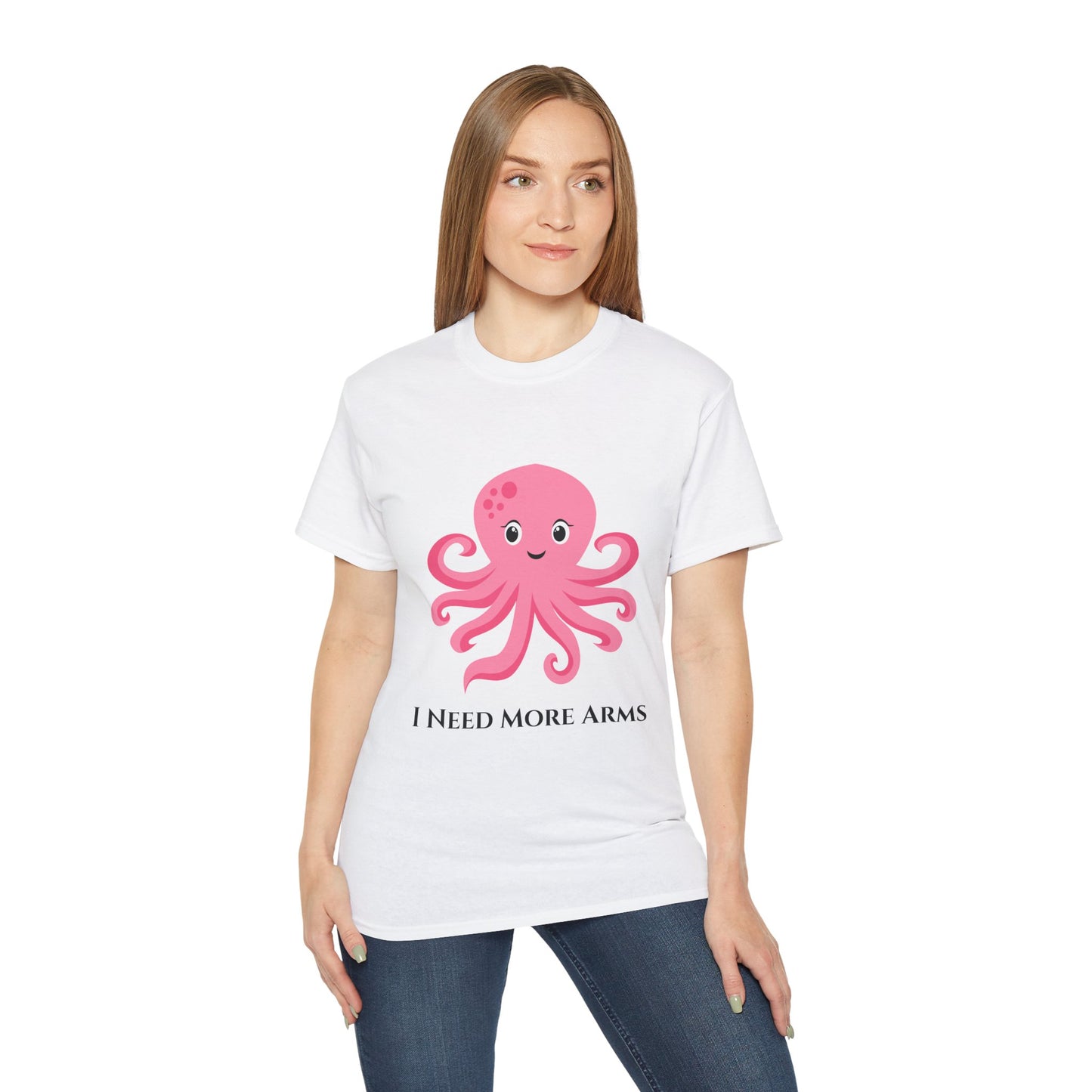 Cute Pink Octopus Graphic Tee — Kids' Playful Sea Creature Shirt Women