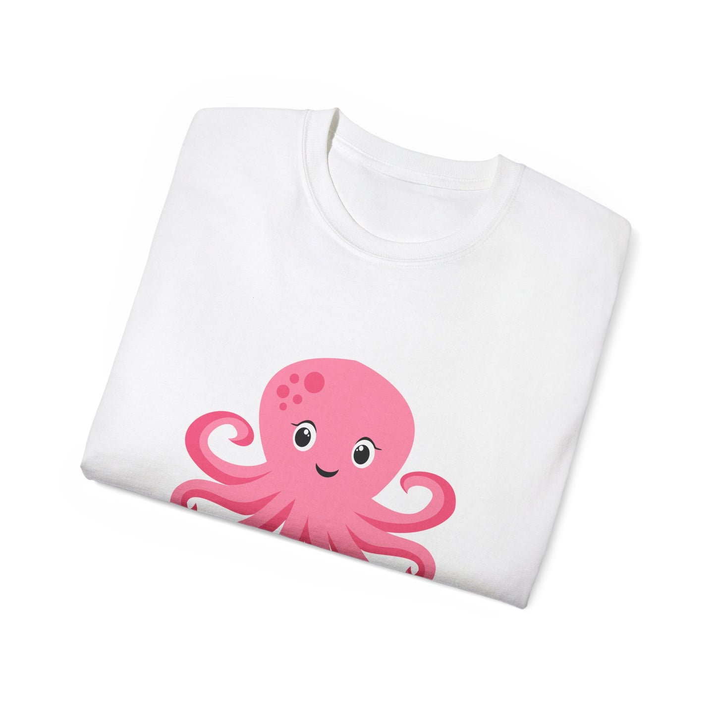 Cute Pink Octopus Graphic Tee — Kids' Playful Sea Creature Shirt Women