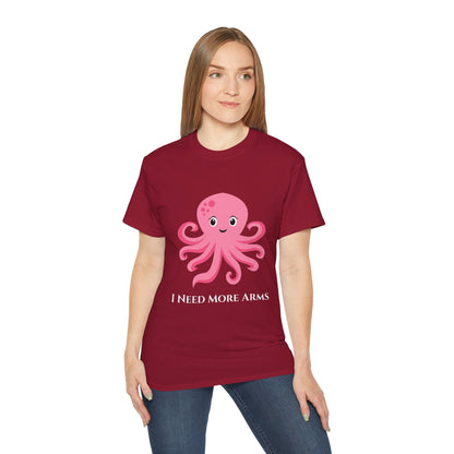 Cute Pink Octopus Graphic Tee — Kids' Playful Sea Creature Shirt Women