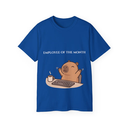 Employee of the Month Tee — Cute Bear Desk Graphic Women T-shirt Office Humor
