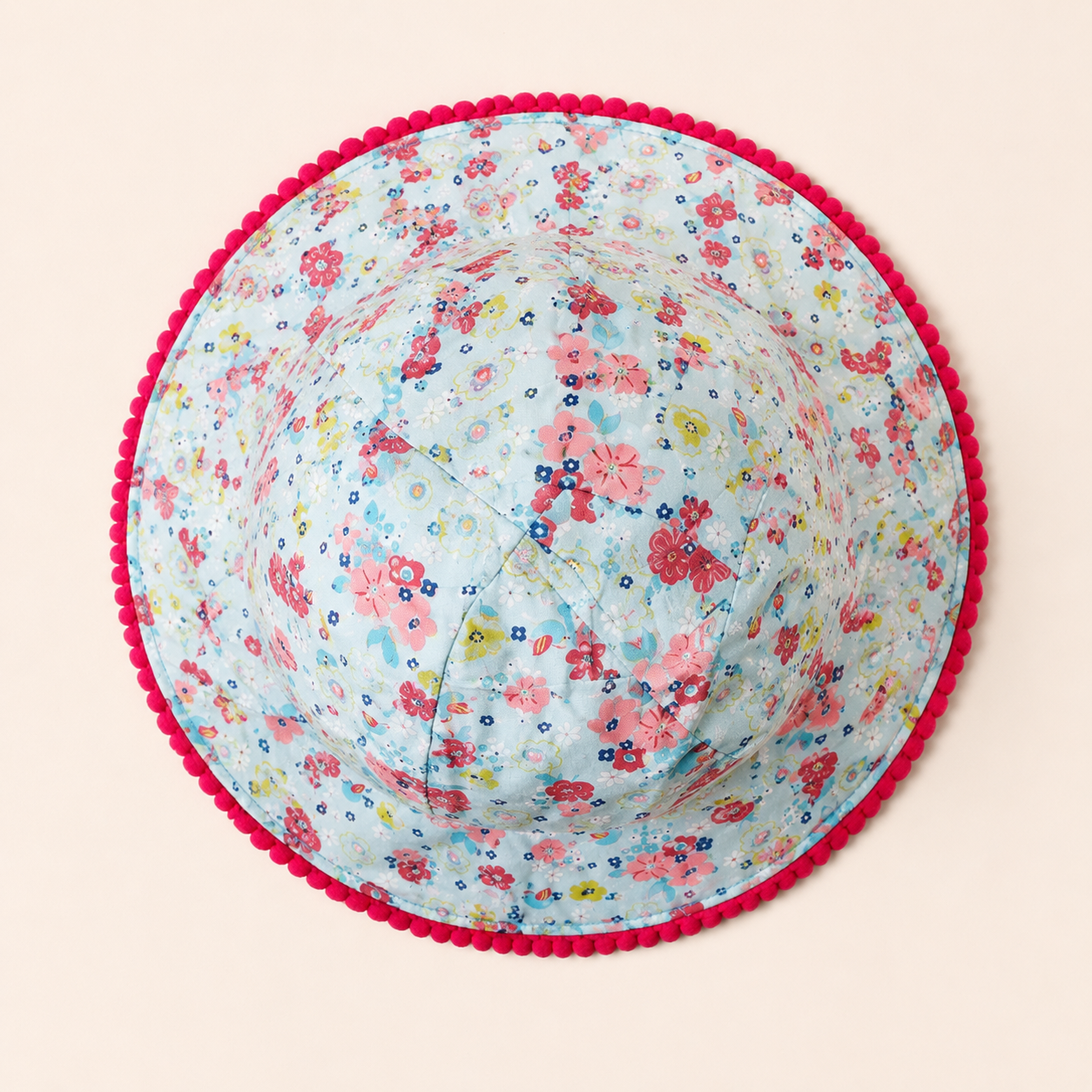 Girls Floral Wide Brim Summer Hat