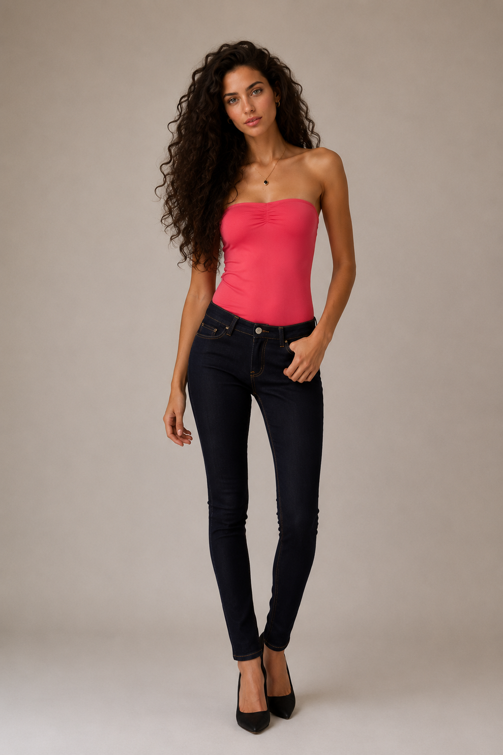 Neon Pink Bandeau Body Top