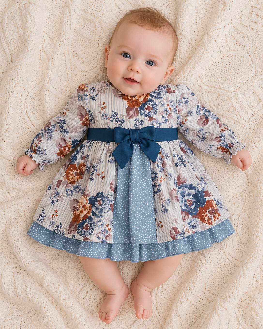 Luxury Floral Baby Girl Dress – Traditional Romany & Spanish Style