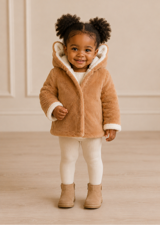 Cute Fox Faux Fur Coat for Boys & Girls