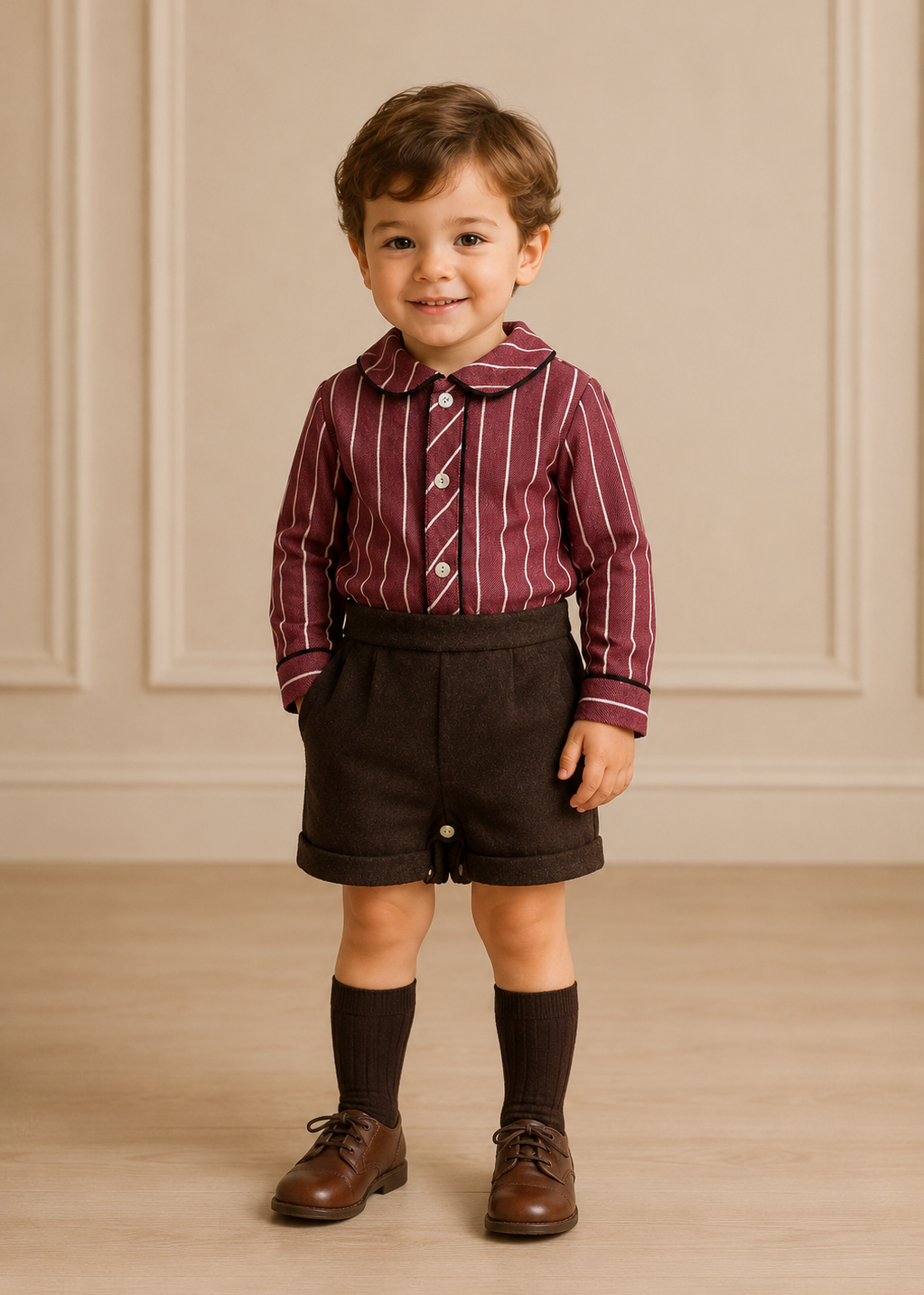 Traditional Spanish Style 2 piece Boys outfit Long Sleeve collar heritage
