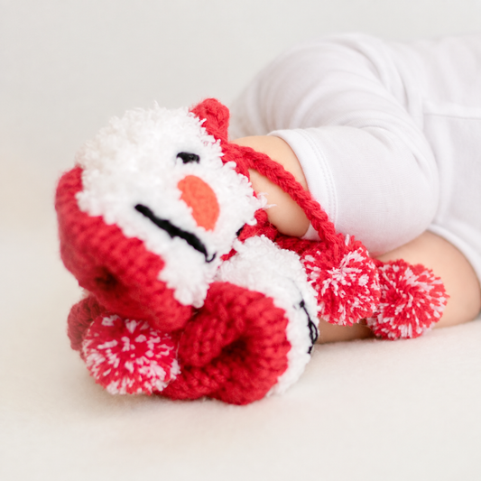 Adorable Hand-Knitted Baby Booties with Cute Animal Face Design - Newborn First Shoes Perfect for Baby Shower Gift