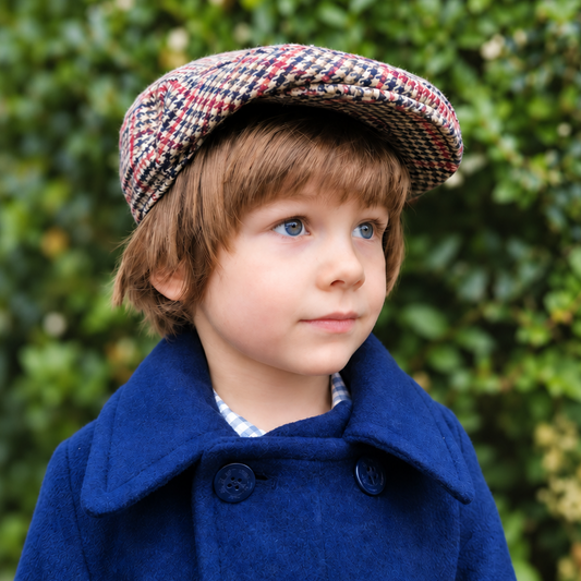 Boys' Tweed Flat Wool Cap Dark Fancy 2 to 12 years