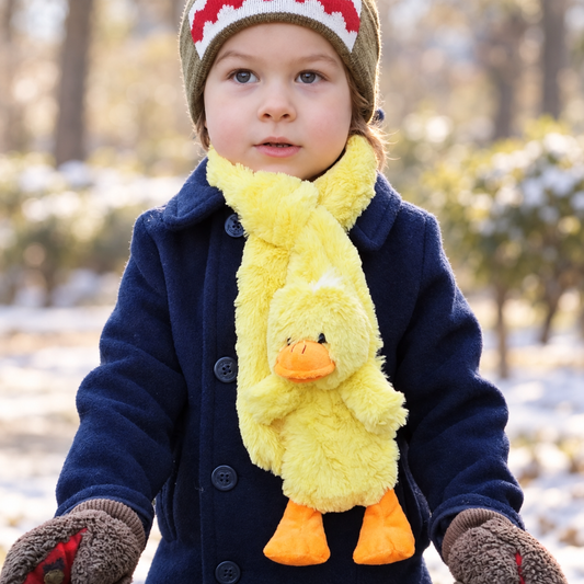 Children's Kid's Furry Animal Scarf Duck Frog Penguin Pony Puppy Westie Christmas Gift