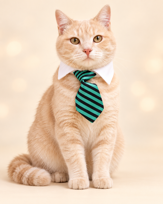 Business Striped Cat Necktie Collar
