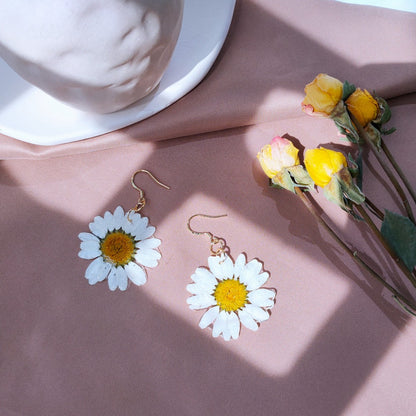 Real Big Flowers Daisy Earrings Resin