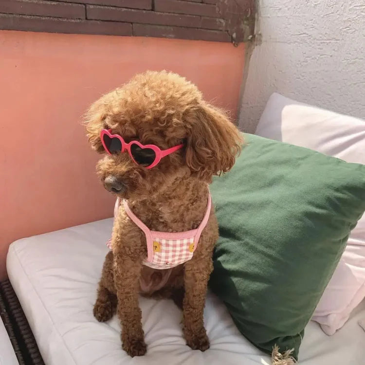Dog Pet Heart Shaped Sunglasses