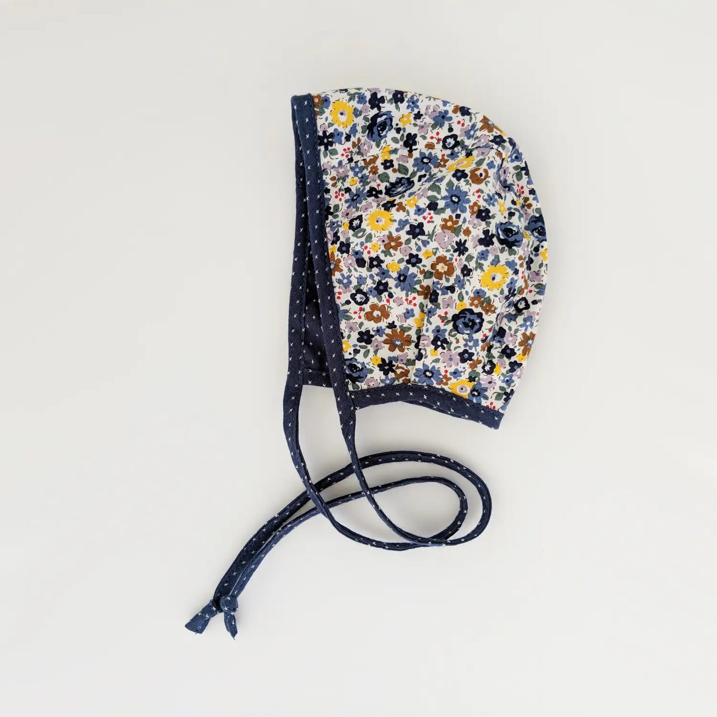 Reversible Coastal Blooms Danish Bonnet Blue