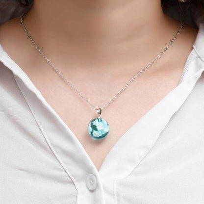 Cloud Necklace Round Blue Sphere Resin