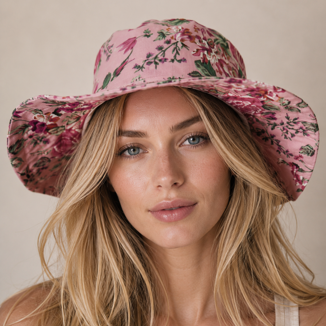 Ladies Wide Brim Summer Sun Hat Flower Floral Sun Hat Gardening