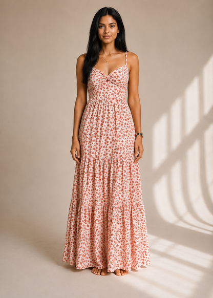 Long Maxi Watermelon Print Dress