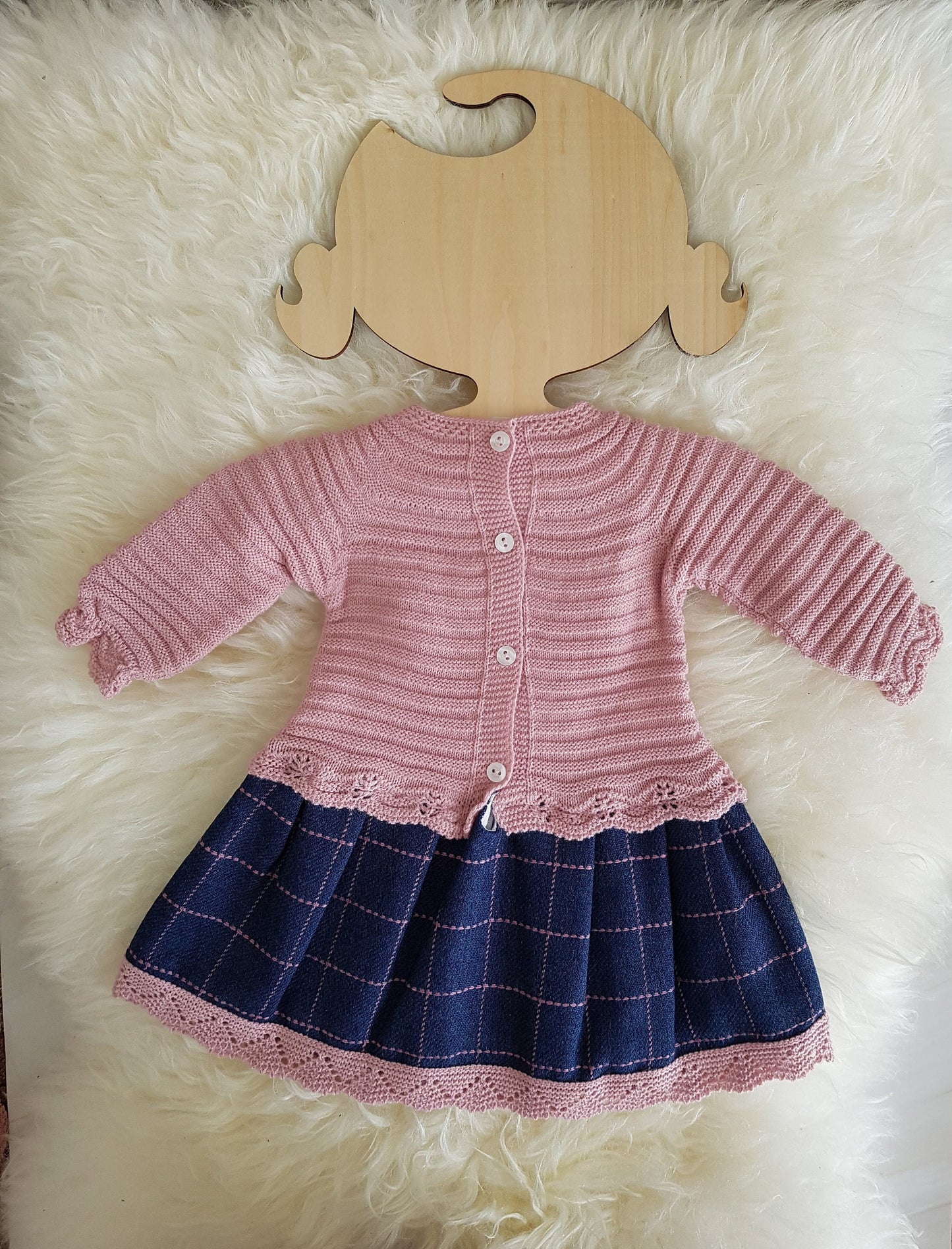 Vintage-Inspired Newborn Baby Girl Knit Dress – Traditional Romany & Spanish Style Gift