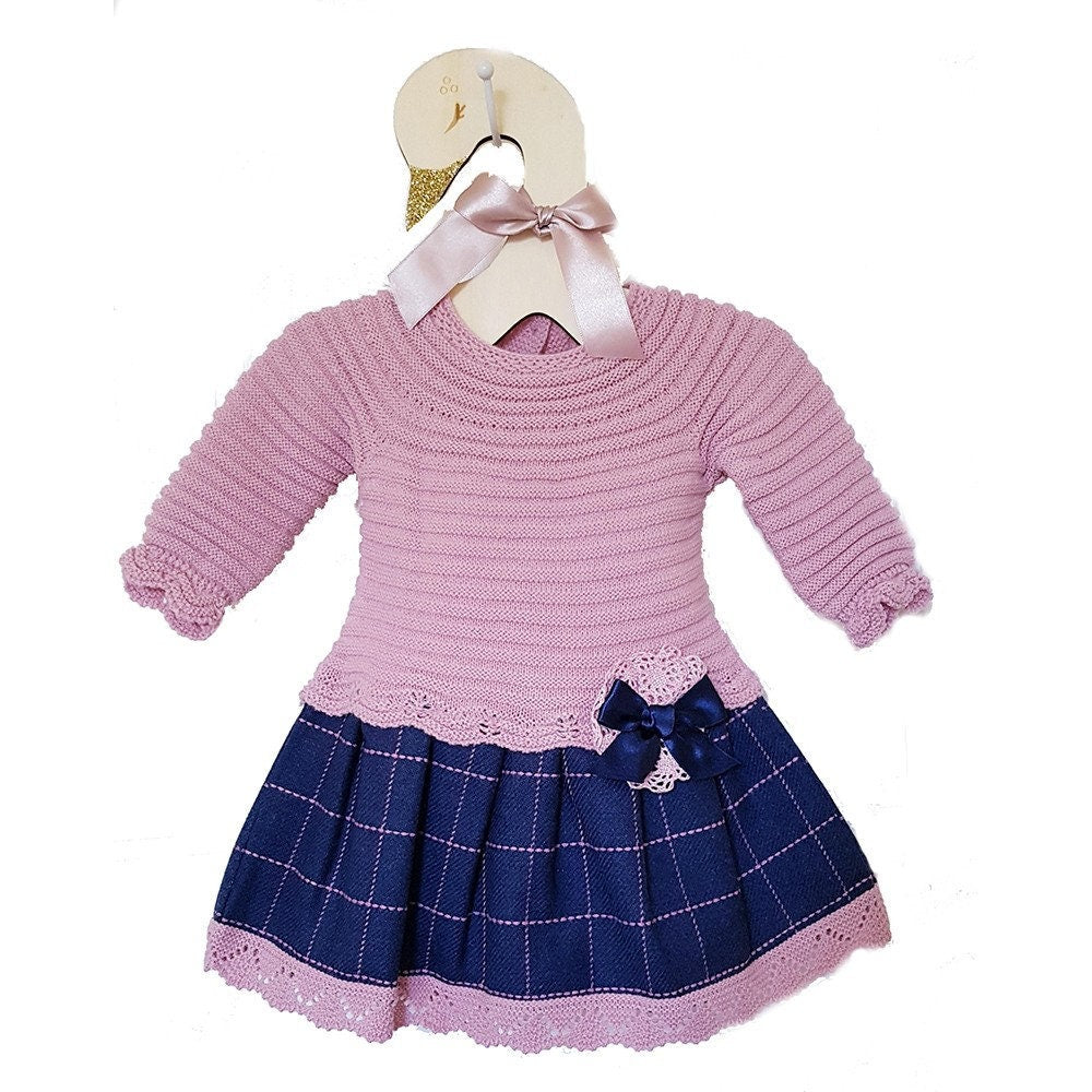Vintage-Inspired Newborn Baby Girl Knit Dress – Traditional Romany & Spanish Style Gift