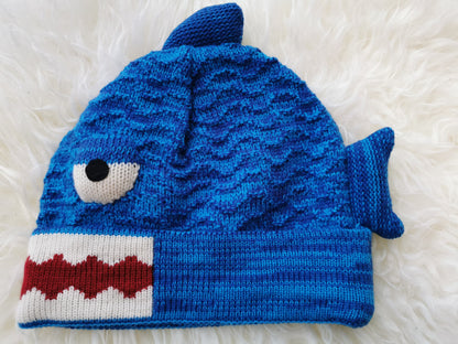 Kids Knit Shark Animal Hat