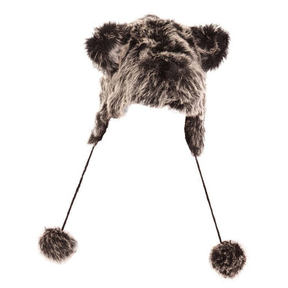 Ski Hat Unisex Adults' Furry Bear Hat with Pom-Poms for Women and Men Christmas gift