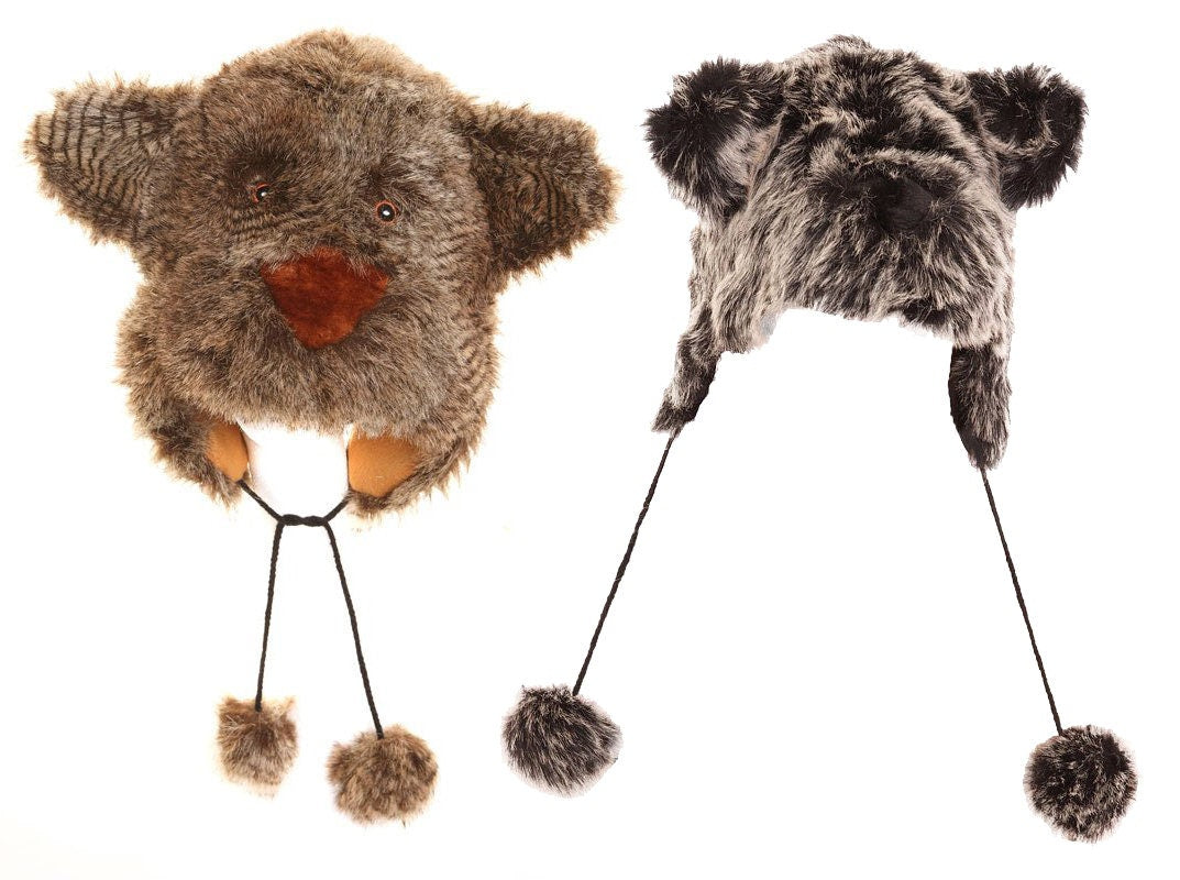 Ski Hat Unisex Adults' Furry Bear Hat with Pom-Poms for Women and Men Christmas gift