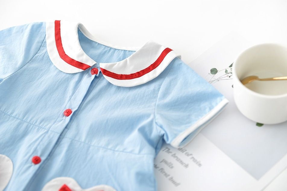 Summer Sailor Baby Romper – Traditional Spanish Style Heritage Outfit