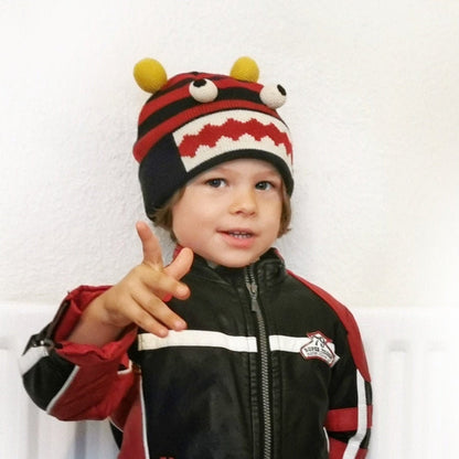 Kids Knit Knitted Monster Novelty Hat  Red  Monster Christmas Gift Children Animal Hat
