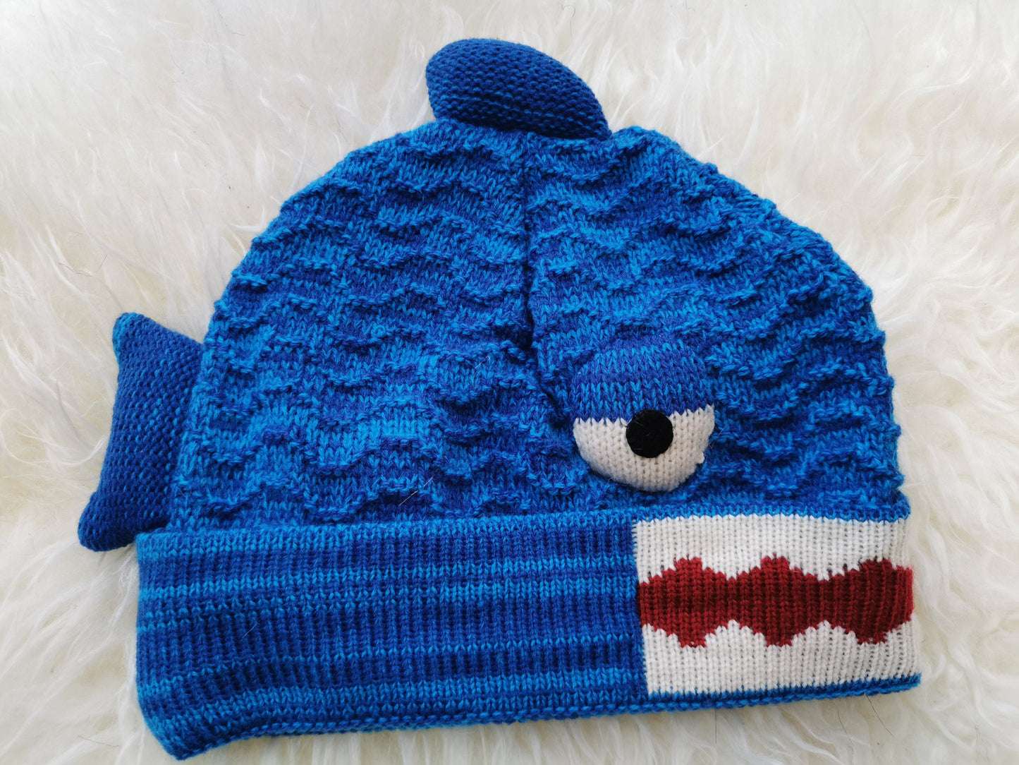 Kids Knit Shark Animal Hat