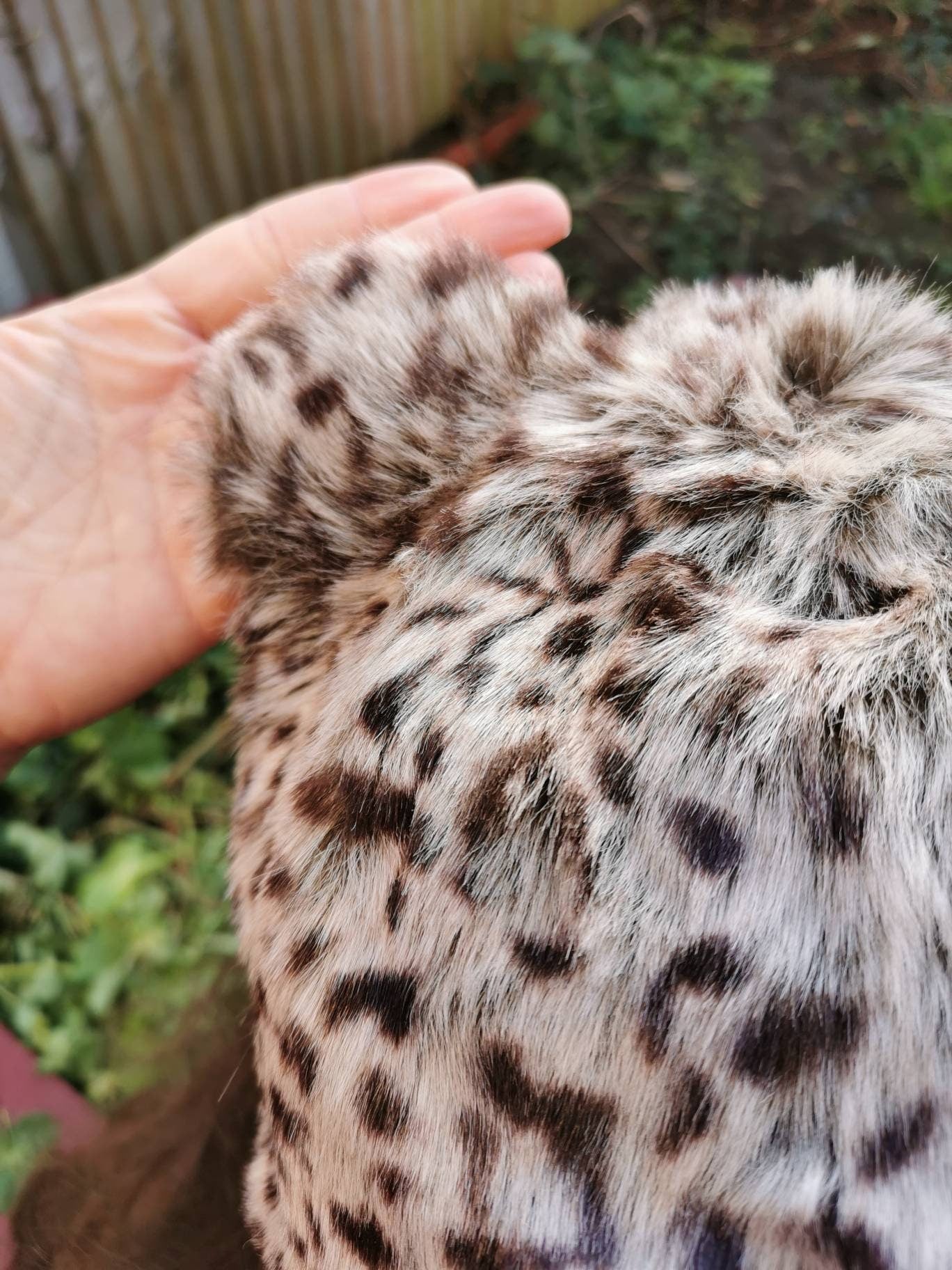 Faux fur leopard cat hat with ears