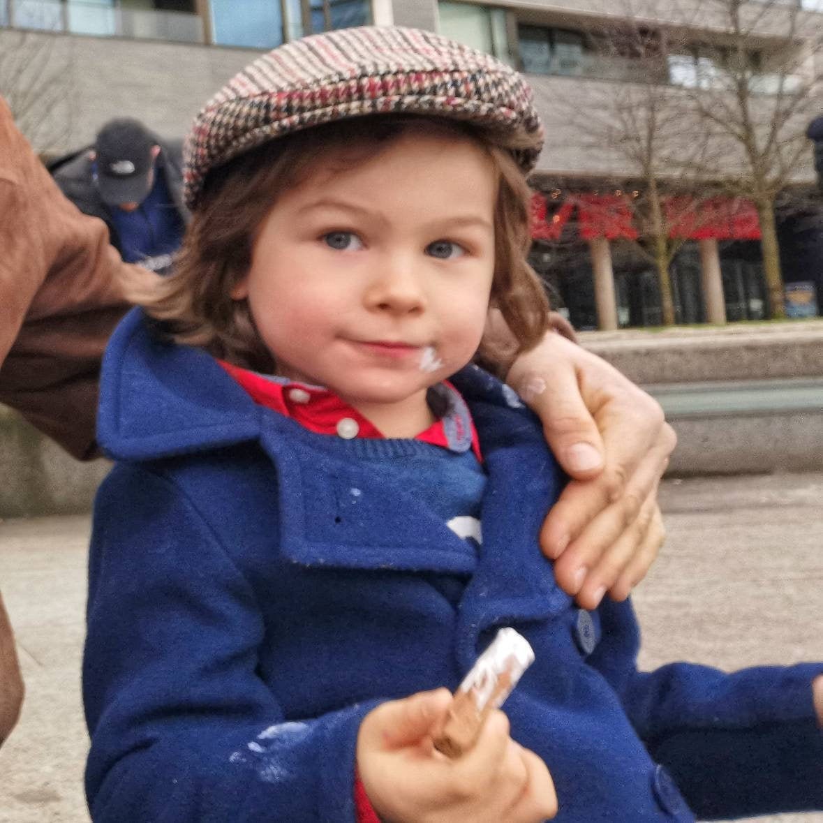 Boys' Tweed Flat Wool Cap Dark Fancy 2 to 12 years