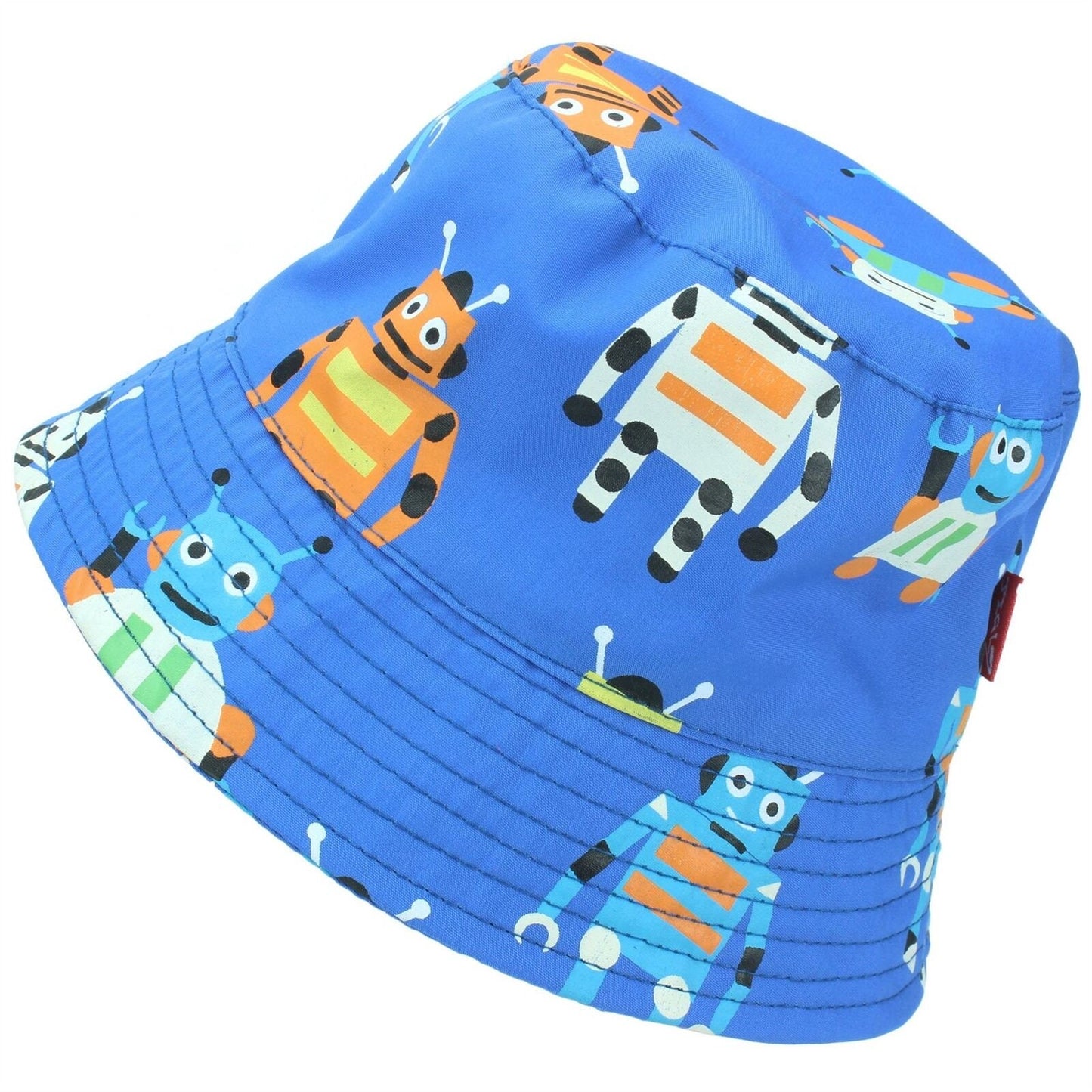 Blue Robots Crab Print Baby Boy Summer Bucket Hat Baby