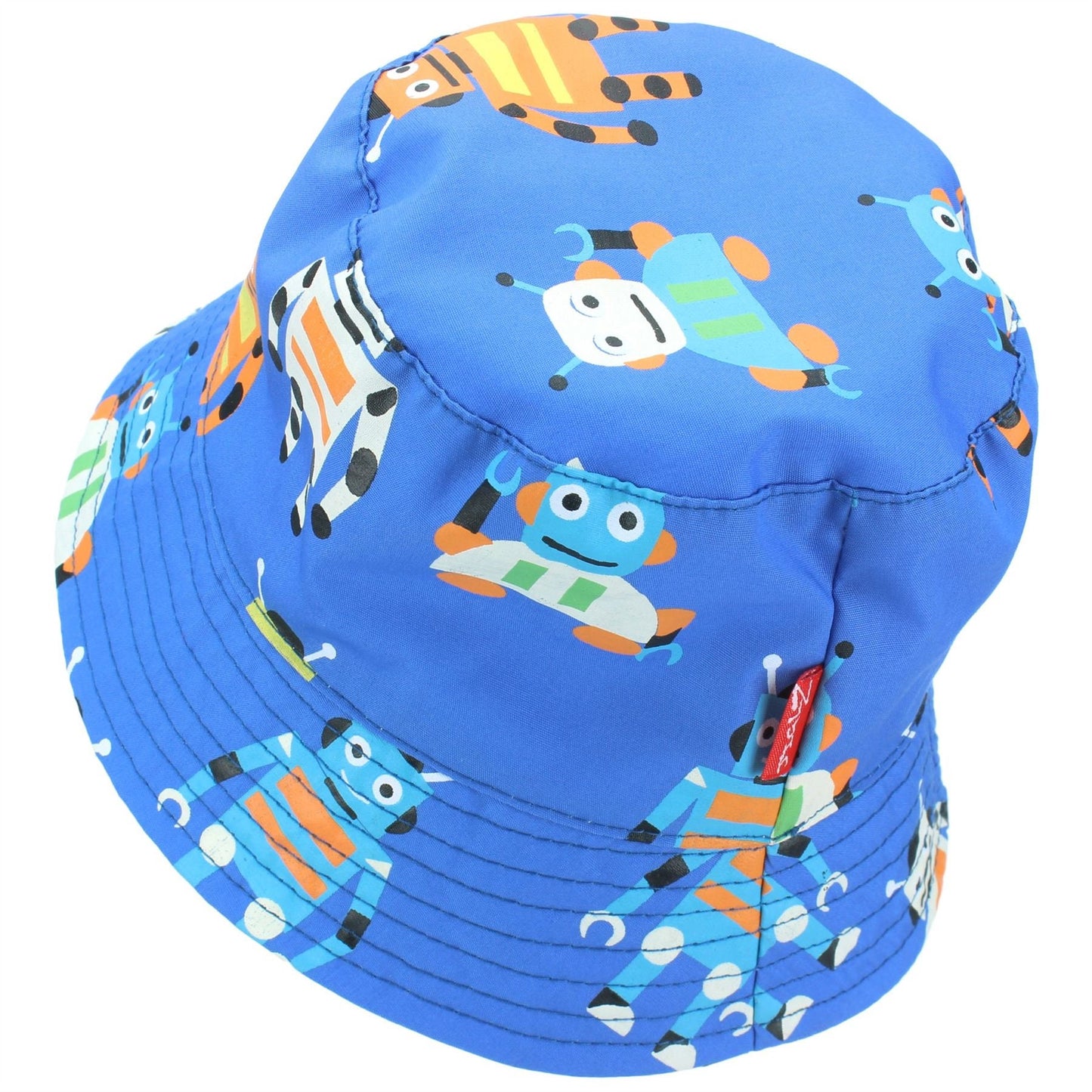 Blue Robots Crab Print Baby Boy Summer Bucket Hat Baby
