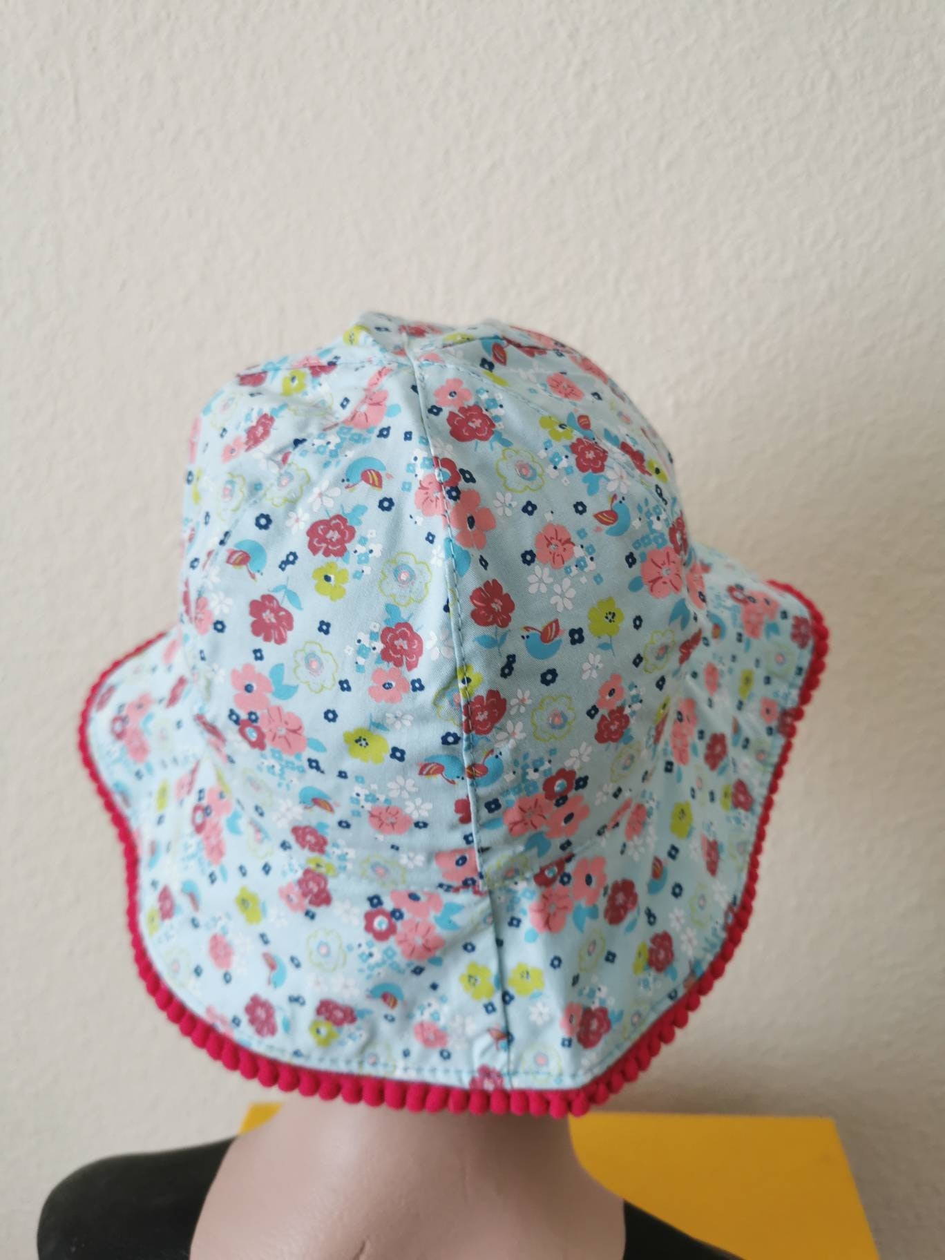 Girls Floral Wide Brim Summer Hat
