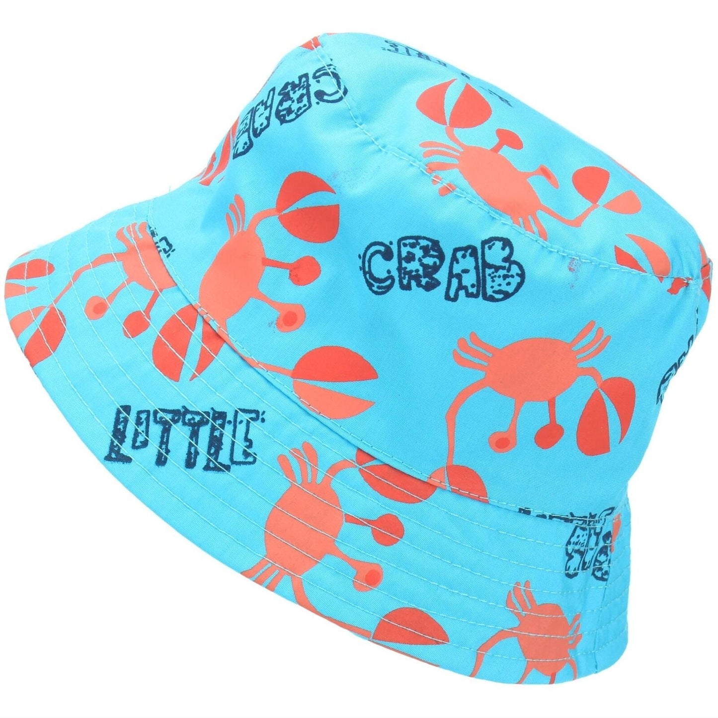 Blue Robots Crab Print Baby Boy Summer Bucket Hat Baby