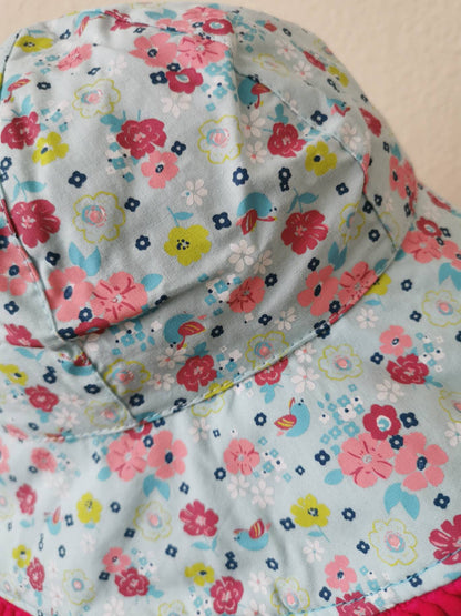 Girls Floral Wide Brim Summer Hat