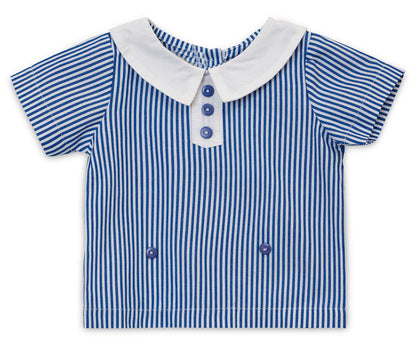 Spanish Style Baby Boy Blue White Set collar heritage
