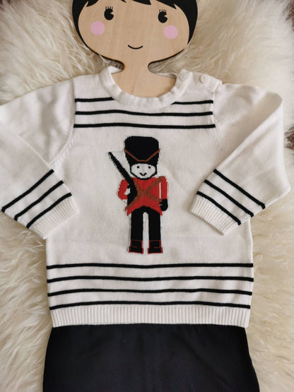 Traditional Vintage Spanish Style Royal London Guard Baby Boys Classic Sweater Jumper Shorts Knit Set British Soldier Outfit