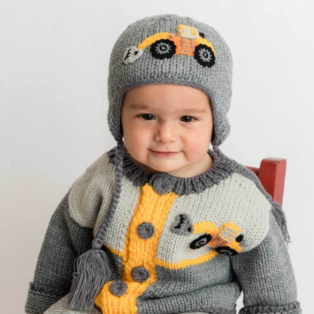 Baby hand knit set sweater and beanie baby gift set