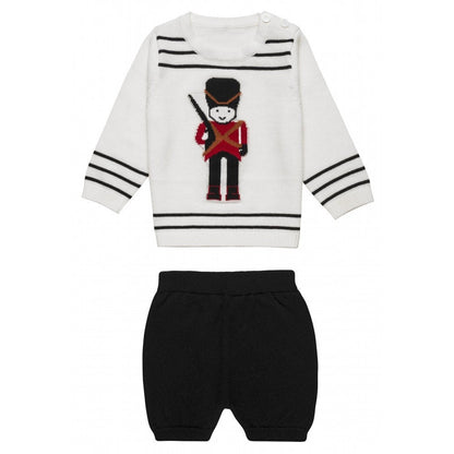 Traditional Vintage Spanish Style Royal London Guard Baby Boys Classic Sweater Jumper Shorts Knit Set British Soldier Outfit